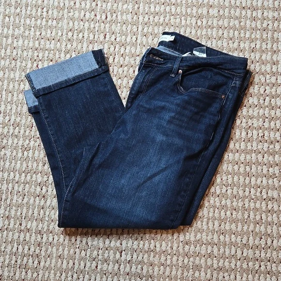 Levi's Levi Strauss Signature Mid Rise Size 14 Plus Size Capri Denim Pants Jeans - Picture 2 of 2